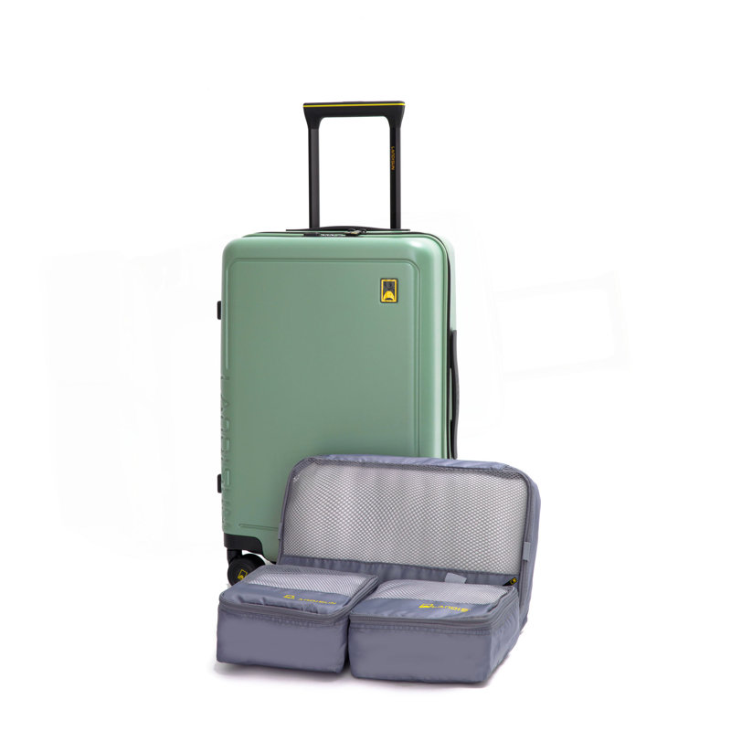 19 po + 3 pièces Sac de rangement doublé, bagage à main trois pièces, valises à roulettes, valise de transport légère en ABS, bagage rigide