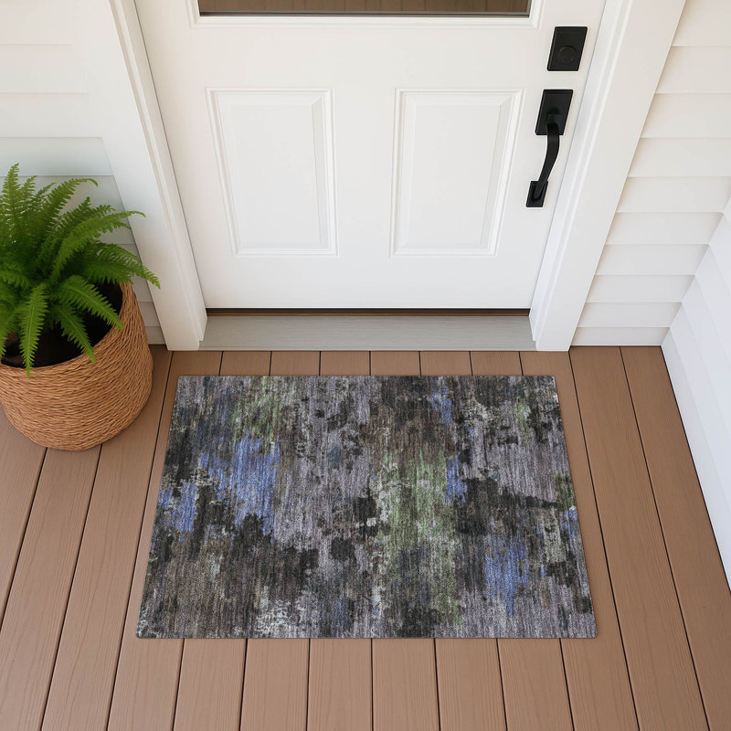 Machine Washable Indoor/Outdoor Chantille ACN2813 Abstract Rug, 2'6" x 3'10", Brown