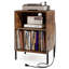 Record Player Stand w/Charging Station 5 Storage Compartments Anti-toppling Kits-1777008430