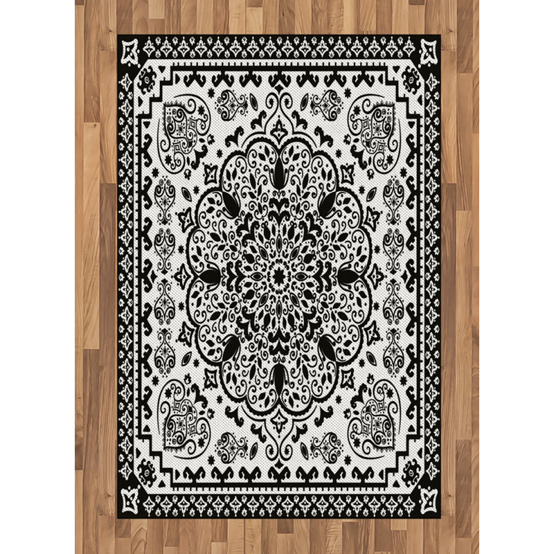 Ethnic High Density Long Fiber Poly Threads Decorative Area Rug Carpet, Rectangle 4' x 5'8"