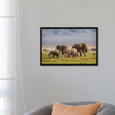 Elephant Family In Amboseli Kenya by Susan Richey - Gallery-Wrapped Canvas Giclée on Canvas