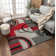 Shaliya Galaxy Waves Grey Red Modern Geometric Rug