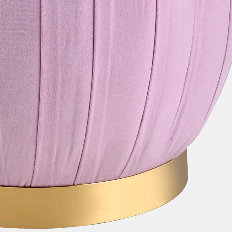 Kohdyn Velvet Pouf, Pink Carnatio