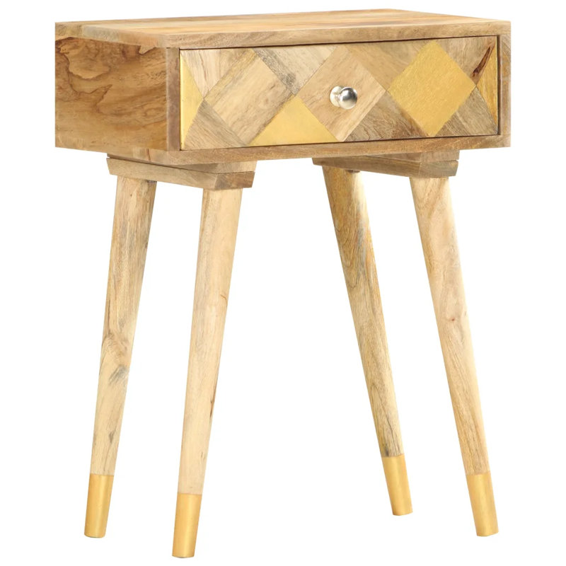 Jaques 43cm W Solid Wood Bedside Table