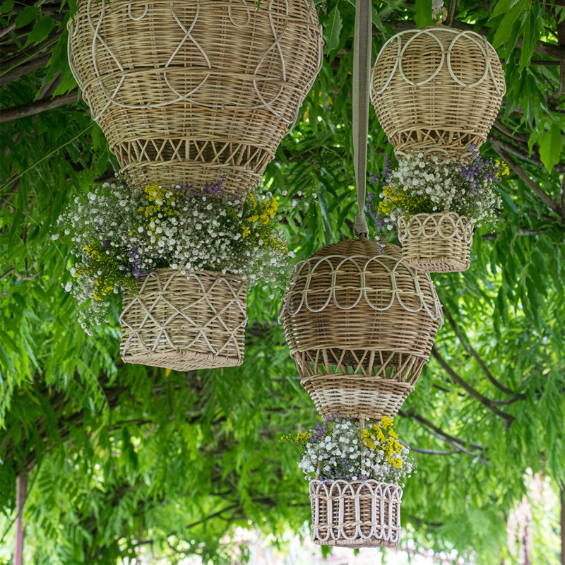 Provence Rattan Hot Air Balloon, 20" H x 10" W x 10" D