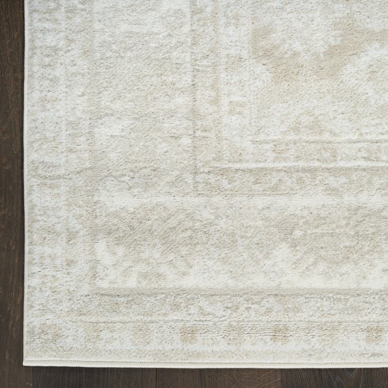Tapis ivoire beige rétro Leuchte 5 pi 3 po x 7 pi, Rectangle 5 pi 3 po x 7 pi