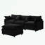 Canapé modulaire en L en chenille avec repose-pieds-690368407