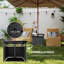 Table basse d'extérieur en rotin avec trou pour parasol, noir