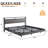 Khemis Floating Bed Frame with LED Lights and  Charging Station, RGB Smart Storage Headboard Platform Bed with Type-C & USB Port-1235244613-1235244614