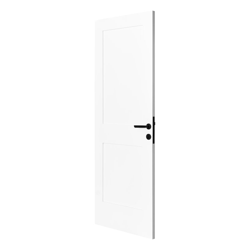 Shaker à 2 panneaux Slab blanc - sans poignée, 30 po x 80 po
