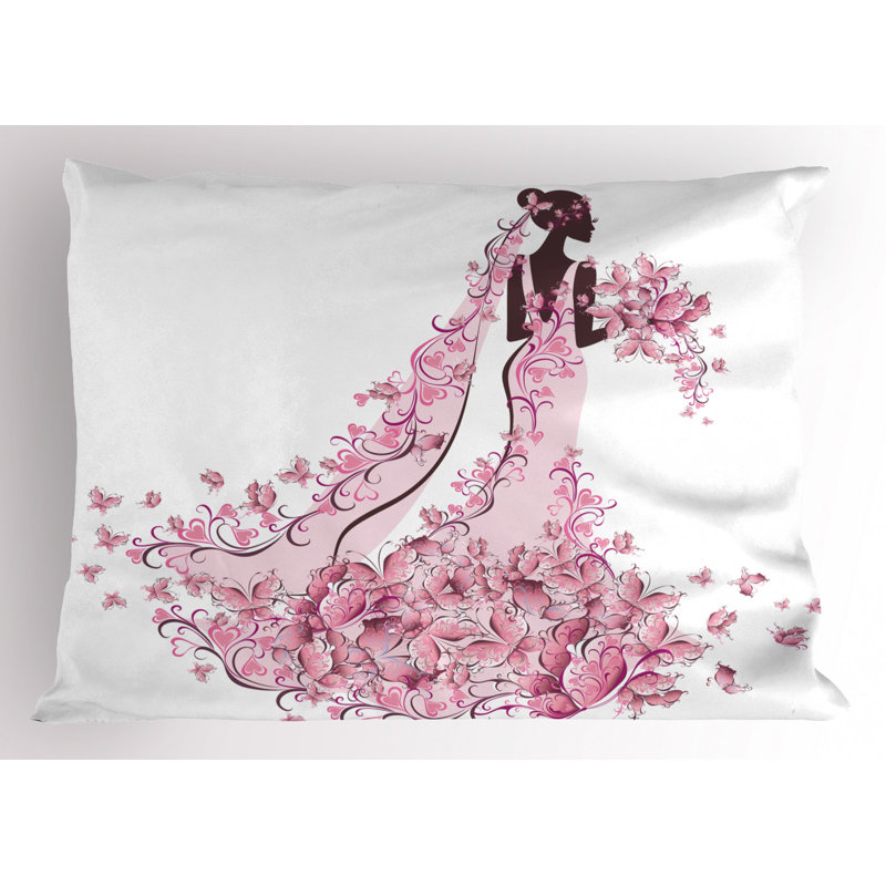 Pink Polyester Microfiber Piece Sham, Twin