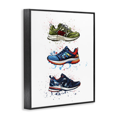 Modern Spray Sneakers Framed Giclee, design by Christine Simpson Art
