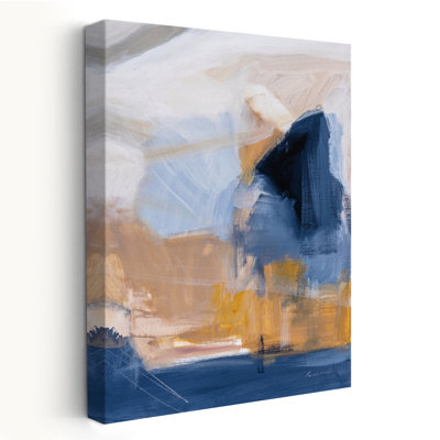 Riverbank Crop - abstrait bleu brun gris