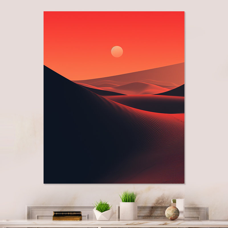 Désert horizon sur Mars, planète IV - art mural désert en métal, H 20 po x l 12 po x P 1 po