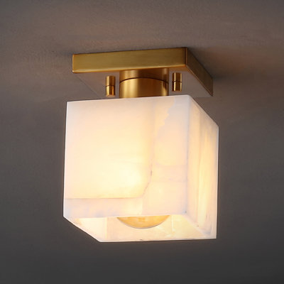 Dereham Alabaster Semi Flush Mount