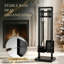 5-Piece Fireplace Tool Set, 30" One-Piece Stand,Black