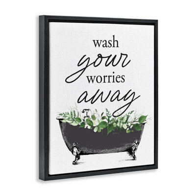 Cadre flottant Wash Worries Away Herbs, design par lettré et doublé