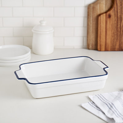 Denmark Tools for Cooks Stoneware Rectangle Baker Rim Bistro