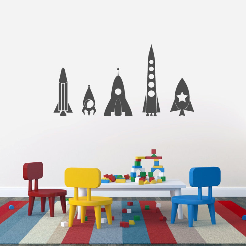 Ensemble de literie murale 5 pièces rocket ship, Gris foncé