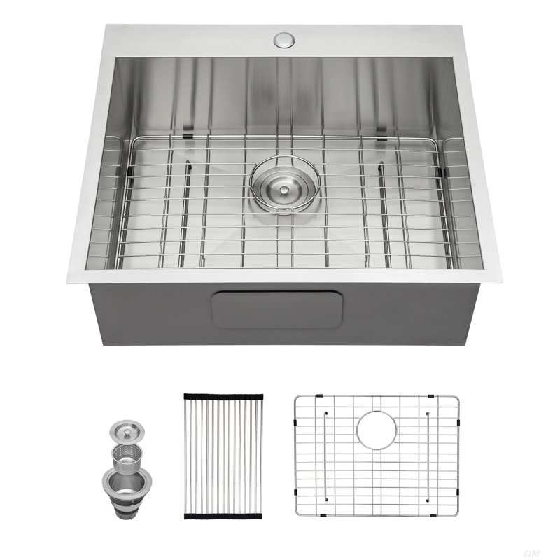Évier de cuisine 25 po x 22 po x 12 po en acier inoxydable