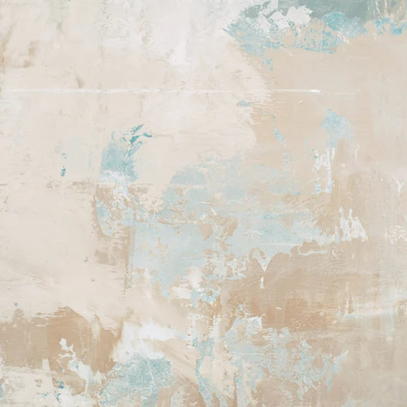 Murale abstraite en plâtre côtier beige, L 192 po x l 108 po
