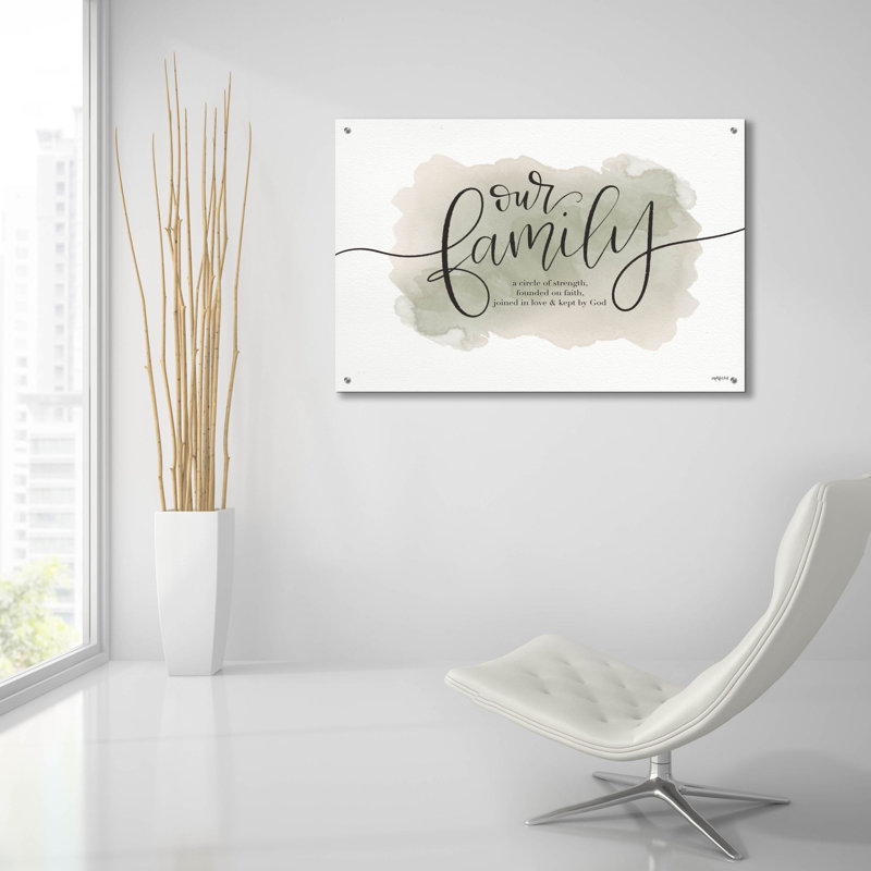 «Our Family» par imperfect Dust, art mural en verre acrylique, H 24 po x l 36 po x P 0,2 po