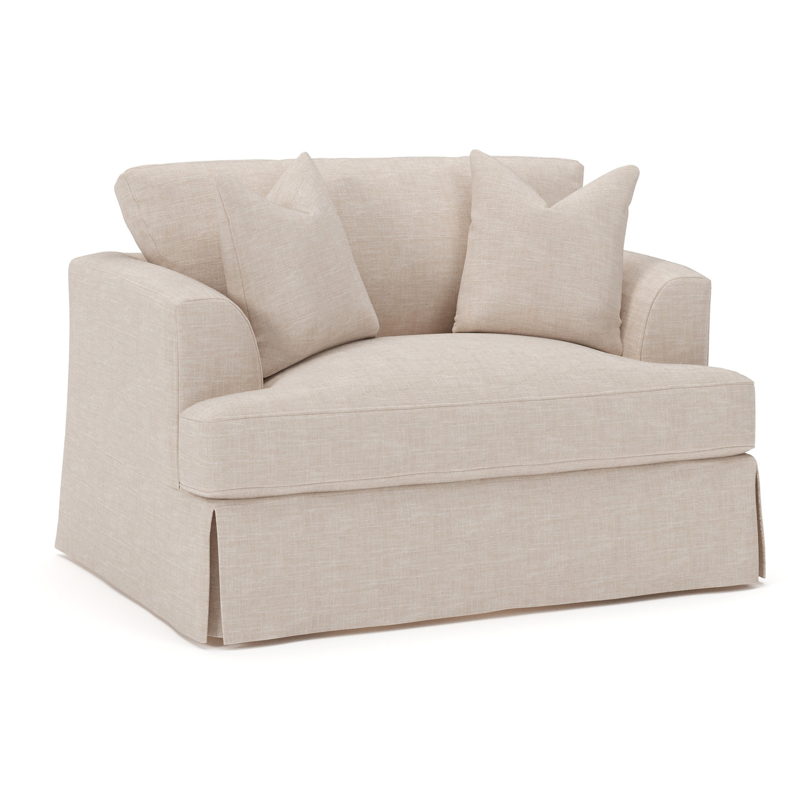 Lucia Upholstered Armchair, Lena Sand Performance Linen Blend