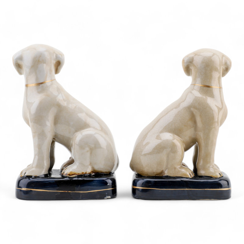 Porcelain Dog Figurines Pair