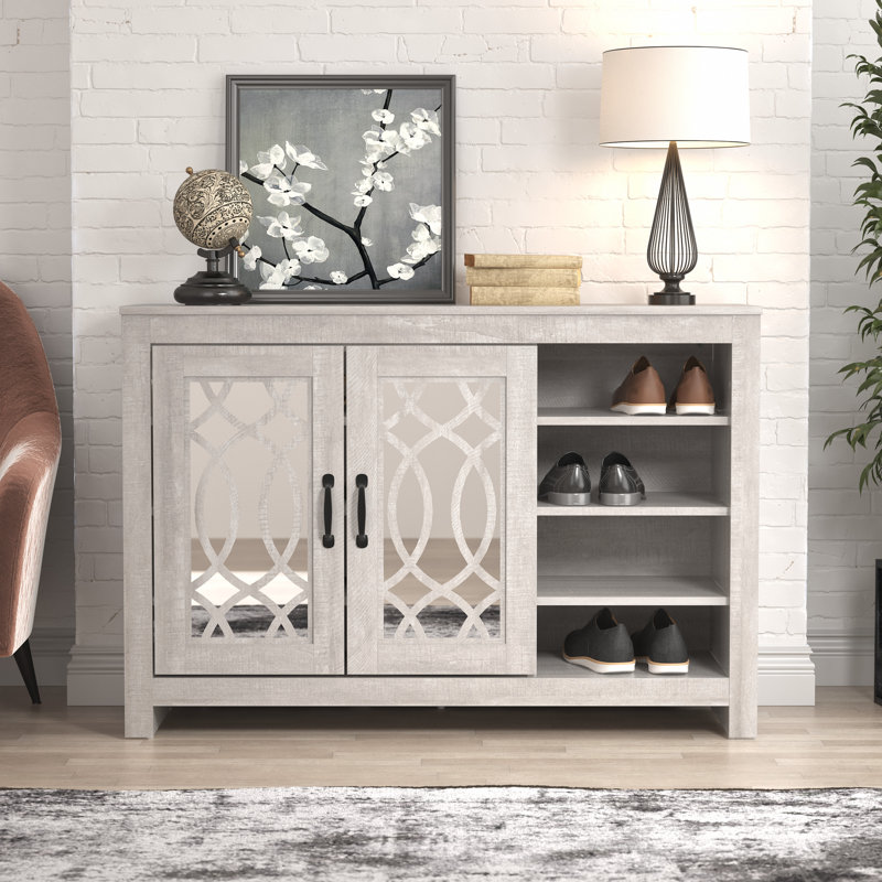 Armoire de rangement pour chaussures 16 paires Allivia, Chêne gris cendré