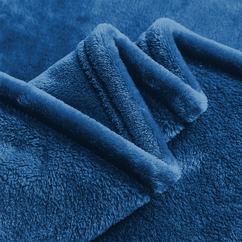 Faux Fur Reversible Fleece Throw Blanket – Soft & Cozy, Double (4'6), Teal
