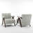 Dormon Upholstered Boucle  Armchair with Solid Wood Legs-1302436130