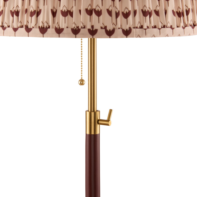 Lampe sur pied moderne réglable avec abat-jour en tissu