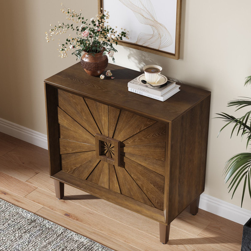Buffet 31,5 "H 2 portes avec rangement réglable, Brun antique