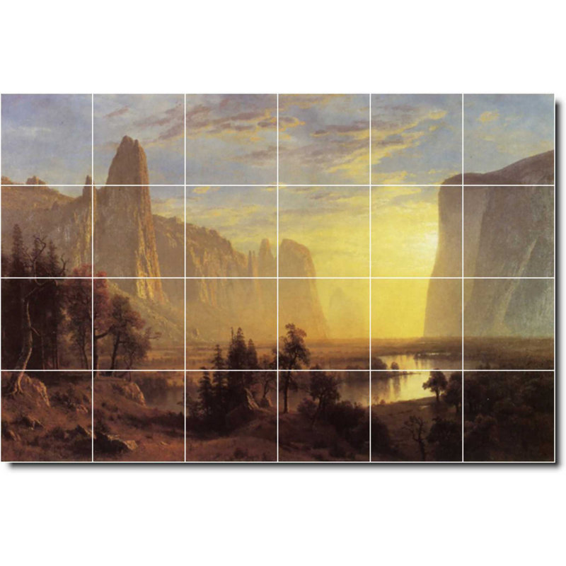 Carreau de céramique décorative 36 po x 24 po 6 po x 6 po, Paysage 593