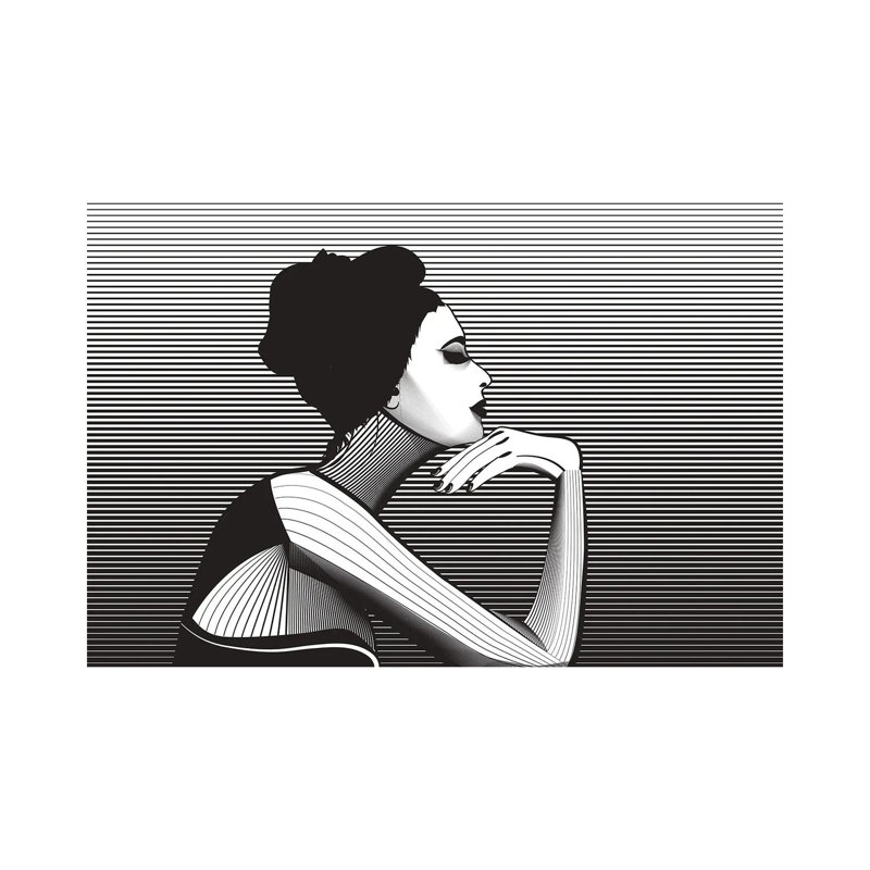 Black And White Woman by Show Me Mars - Wrapped Canvas Gallery-Wrapped Canvas Giclée, 45.72 cm H x 66.04 cm W