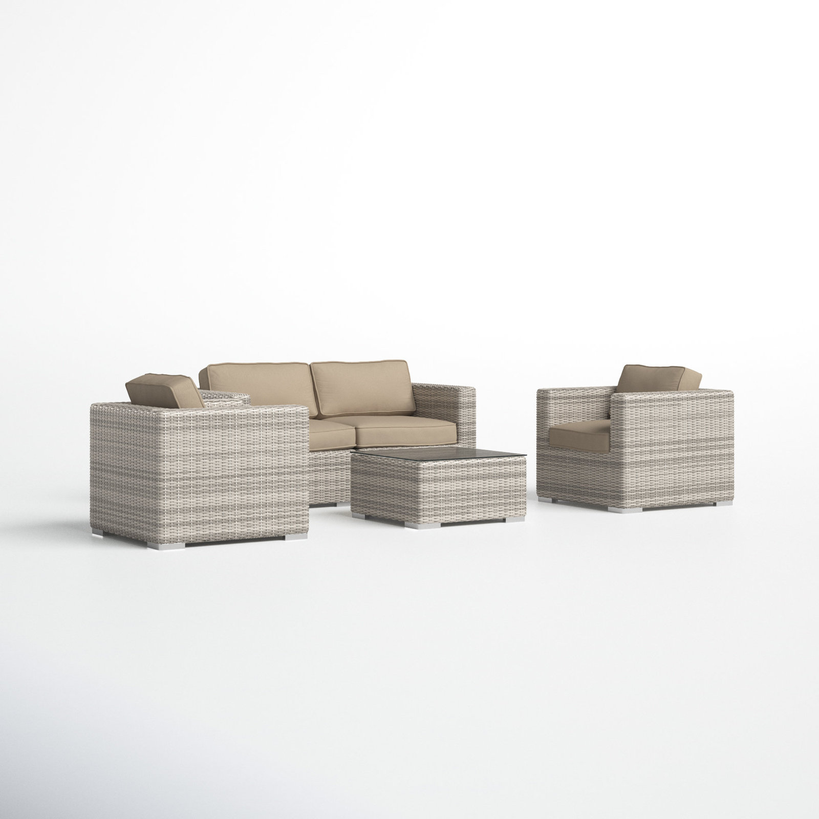 Estes 4-Person Sunbrella® Patio Seating Group, Heather Beige Sunbrella®