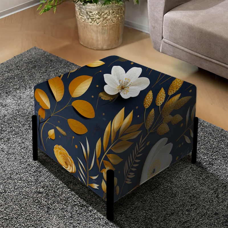 Scandinavian Modern Elegant Florals - Repose-pieds carré floral
