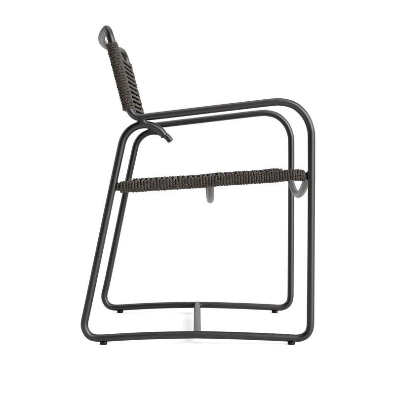 Walter Lamb Outdoor Armchair, Textured Pewter/Coal