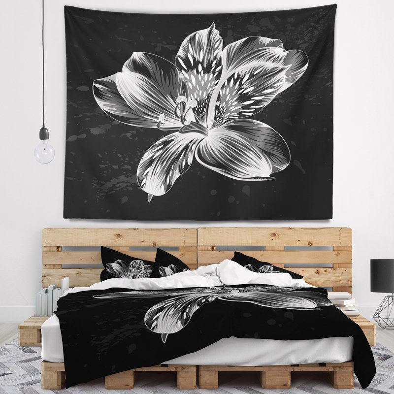 Tapisserie florale à motif floral Alstroemeria, H 32 po x l 39 po