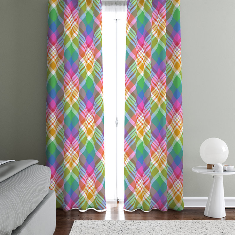 Paire de rideaux semi-transparents Diaganol, L 40 po x L 52 po
