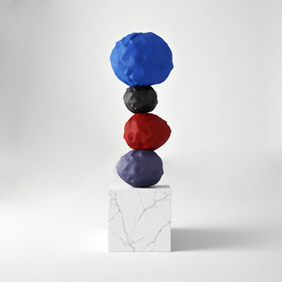 Colored Stone Rotating Fiberglass Reinforced Plastic Marble Base Floor Ornament