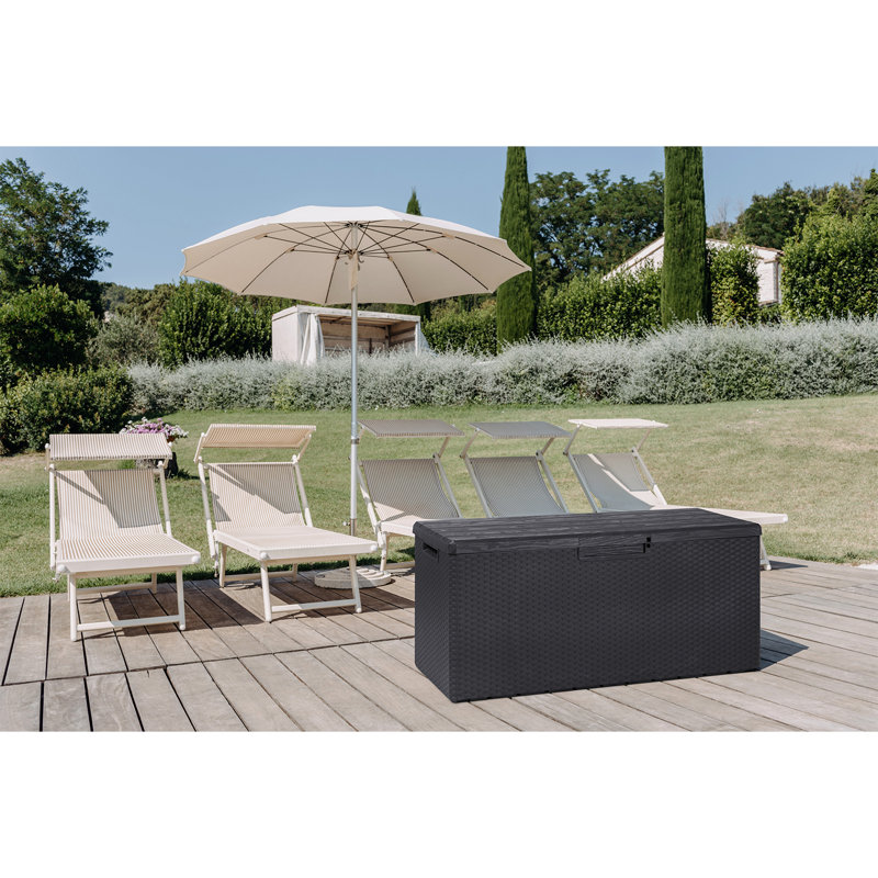Toomax Z175E097 Portofino Heavy Duty 90 Gal Novel Resin Outdoor Deck Box, Gray