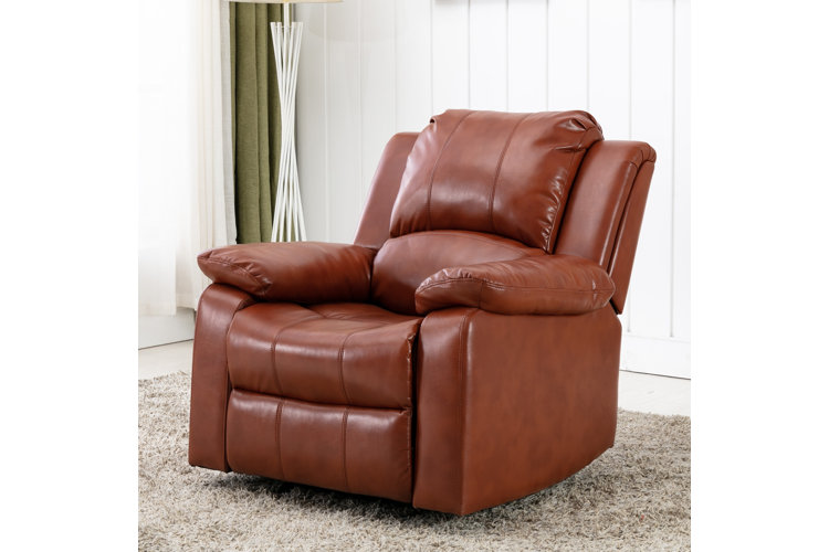 Kowal 37.75&quot; Wide Faux Leather Manual Glider Standard Recliner