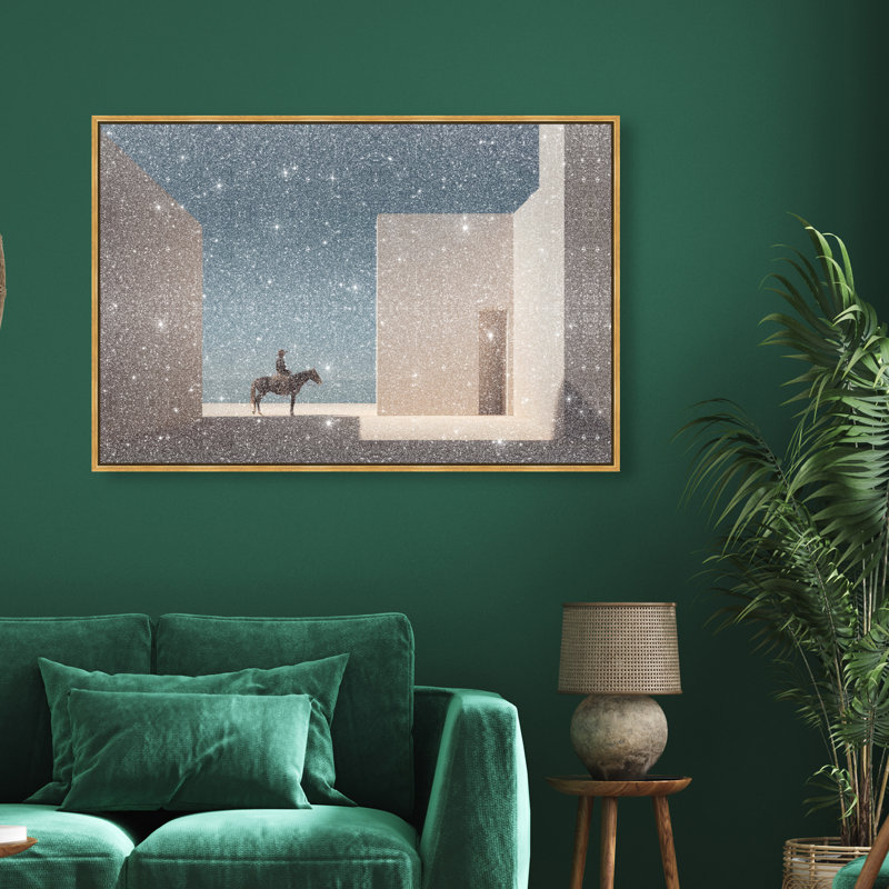 Lone Equestrian I Print by Oliver Gal, 11"H x 16"W, Gold Floater Frame