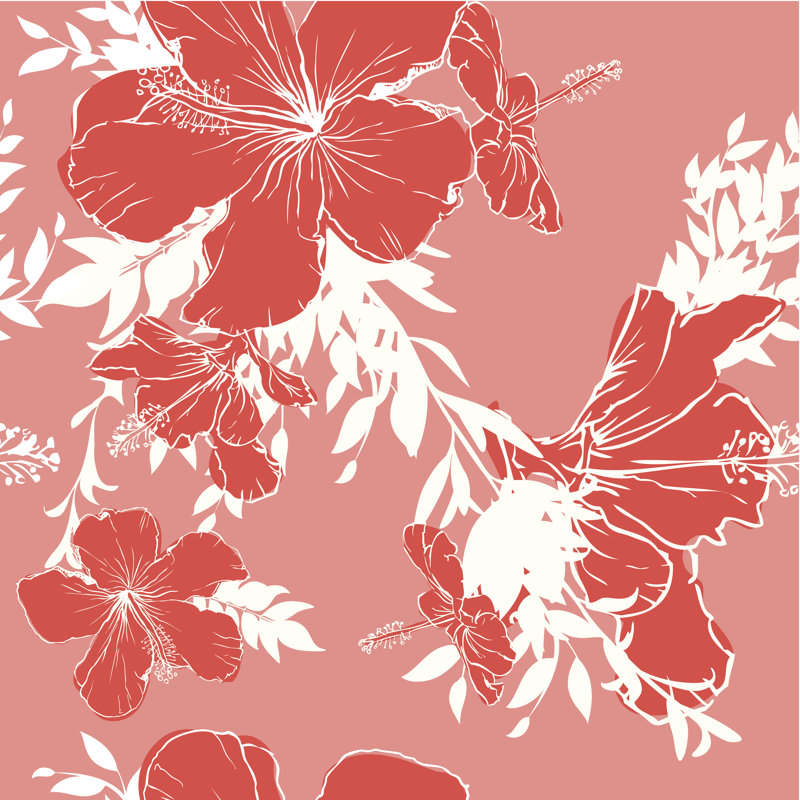 Hibiscus Tropical Flower by Bettafish - Wrapped Canvas Print, 30cm H x 30cm W