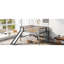 Lit mezzanine double pleine grandeur avec glissade, gris pour l'espace de chambre à coucher et délicieuse glissade-824199126-824199124