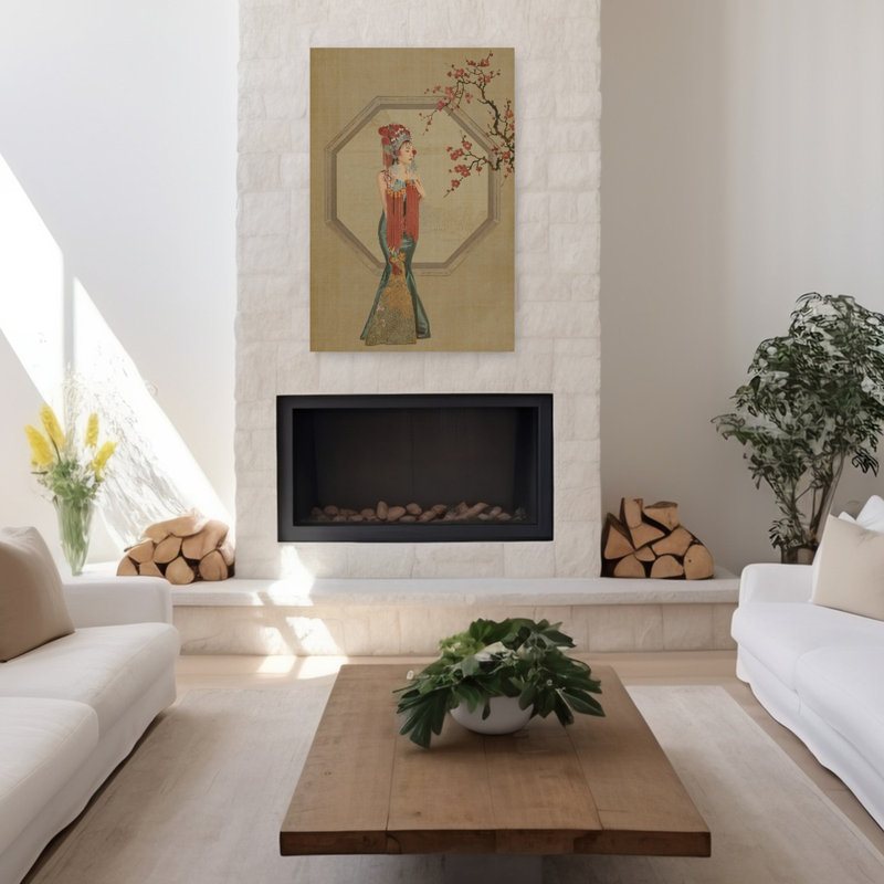 Fleur de prunier chinois, H 48 po x l 32 po
