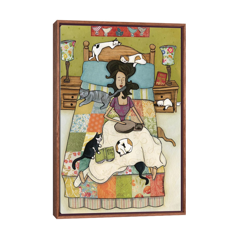« Rescue kitties » par Jamie Morath-impression, H 48 po x l 32 po x P 1,5 po, Toile classique avec cadre brun, Pas de tapis