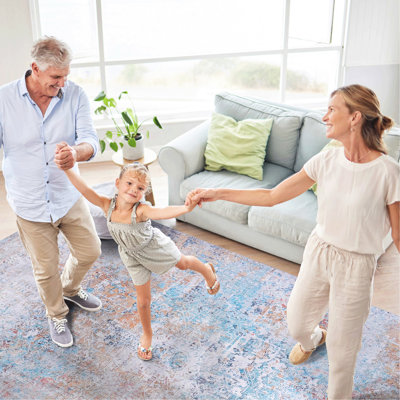Stain Area Rug For Bedroom - Machine Washable, Non-Slip  Yellow, 2'6'' X 10' Washable Living Room, Bedroom, Kitchen Non-Slip, Non-Shedding, Foldable, Low-Pile, & Pet