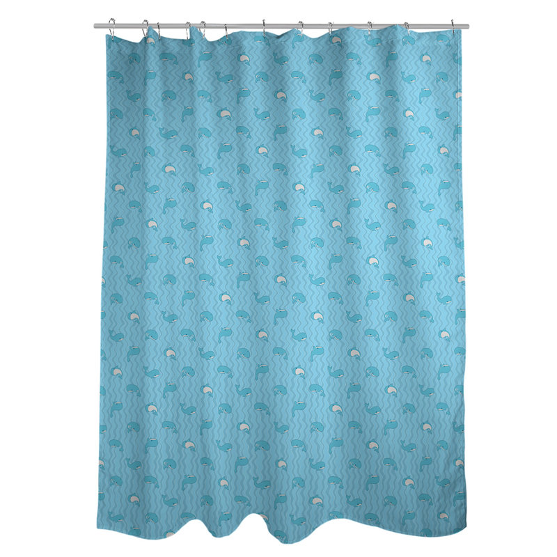 Rideau simple sower katelyn elizabeth baleines, Bleu sarcelle